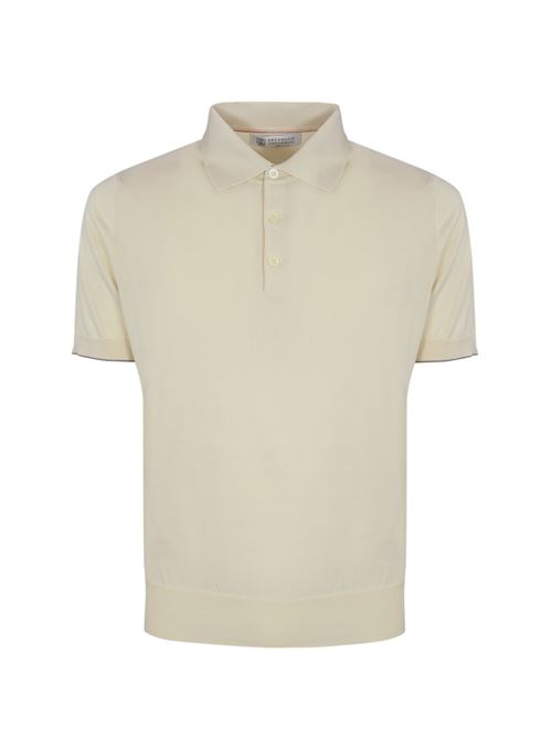 Polo in cotone English white BRUNELLO CUCINELLI | M29800125CXV04